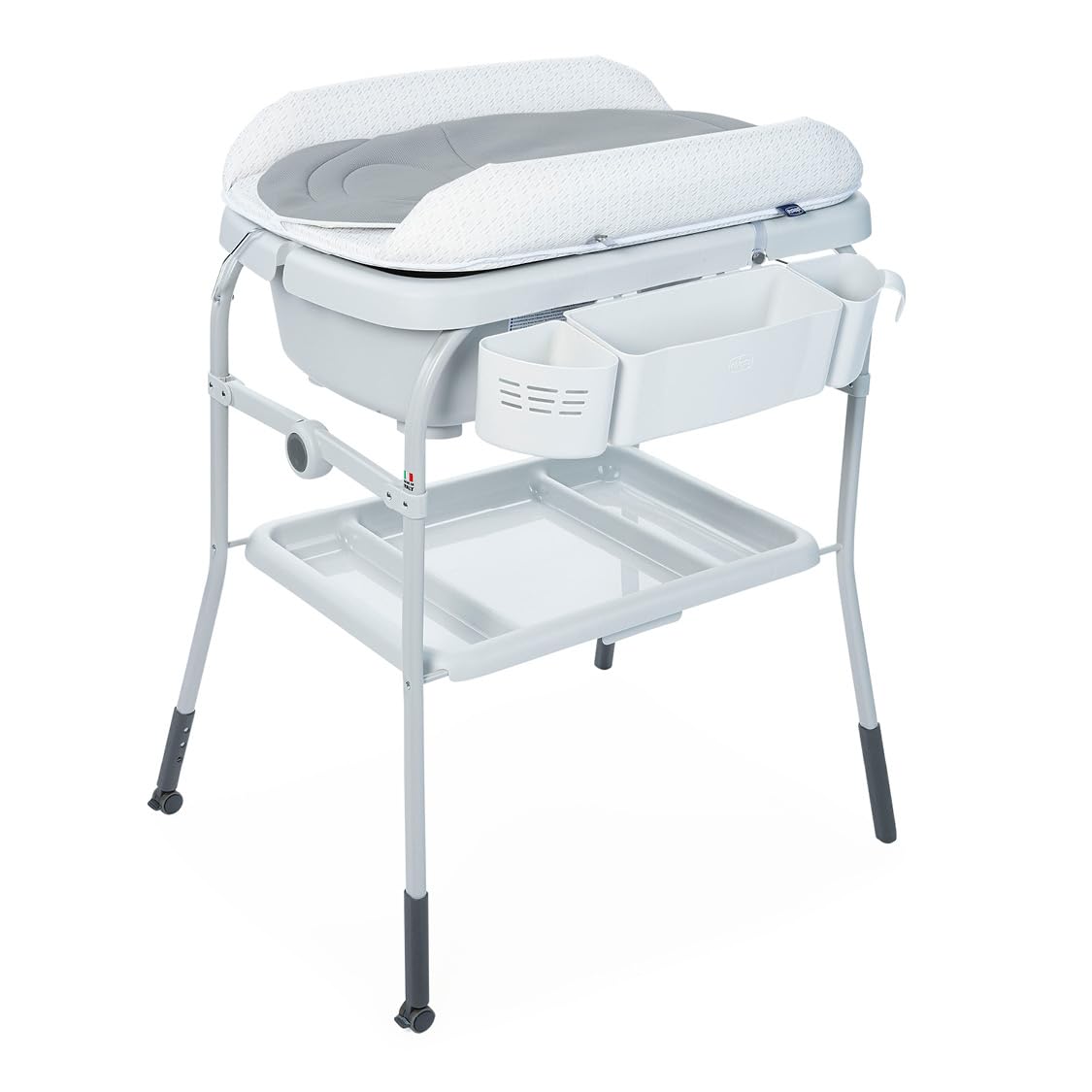 Chicco Cuddle & Bubble Ergonomische Babywanne mit Ständer und Wickeltisch mit Auflage und Weichem Reduzierkissen