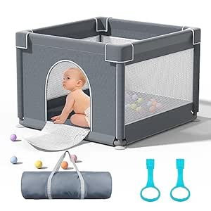 HEIZO Baby-Laufstall mit verbesserter Matte 200x180cm