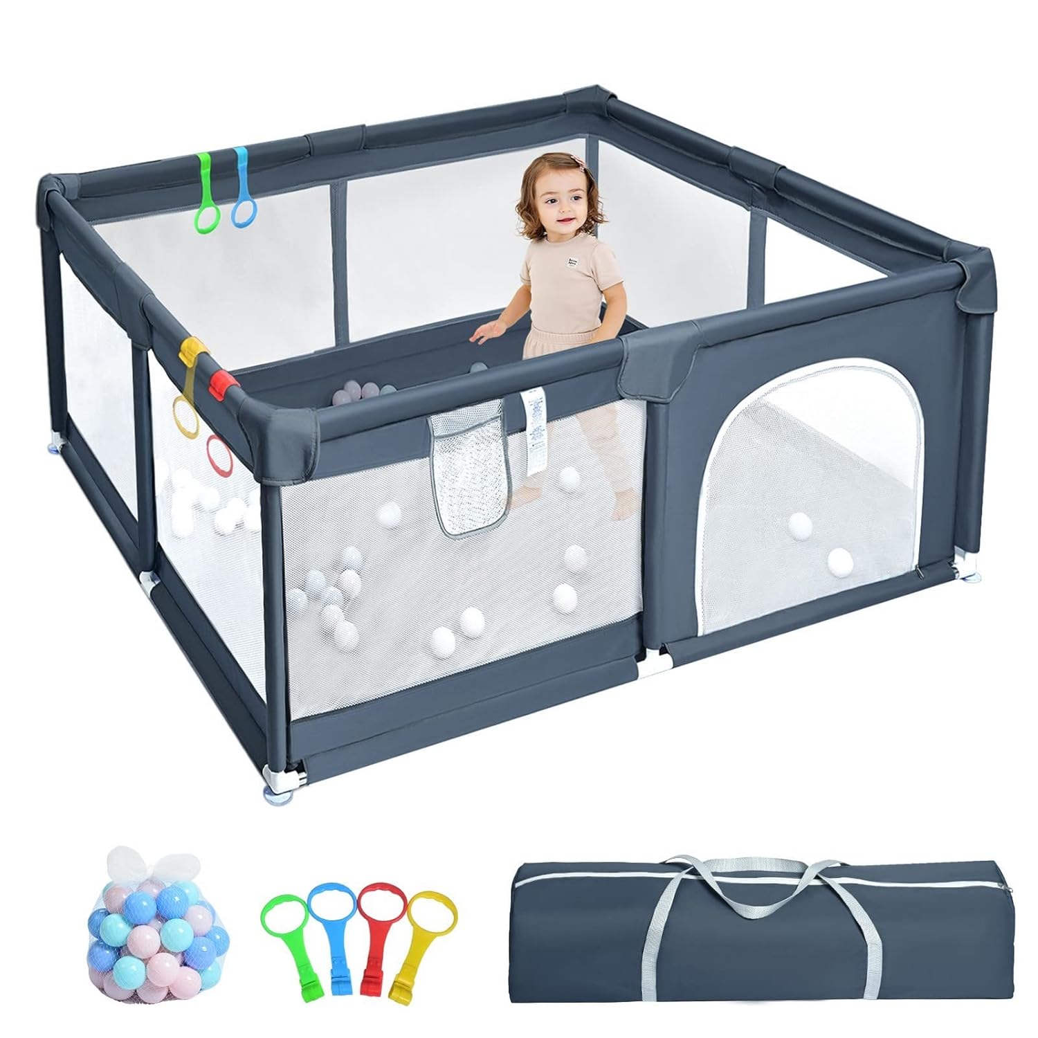 HABOWN Laufstall Baby Faltbar 127x127CM
