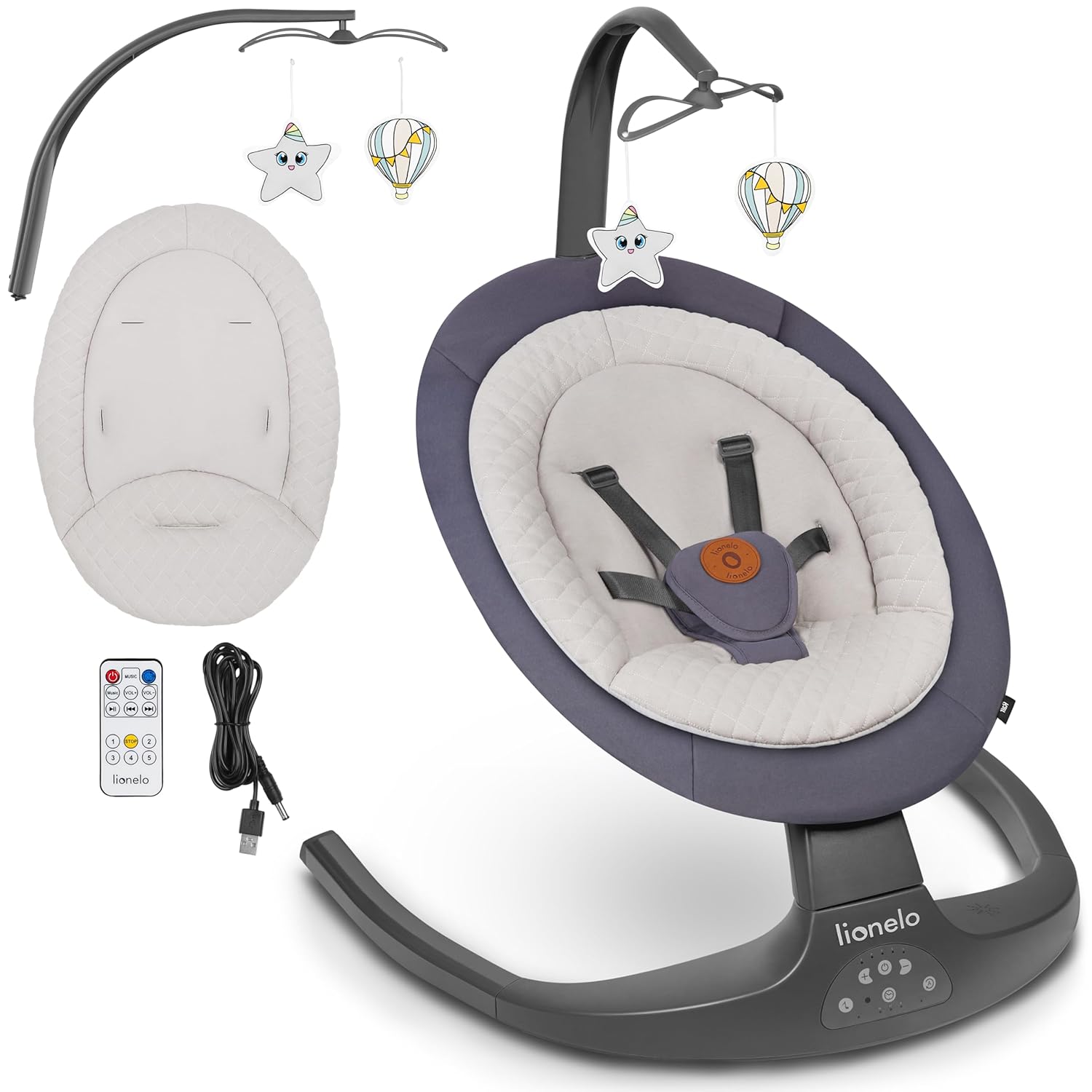 LIONELO Ralf 2in1 Babywippe - Grau
