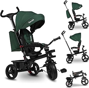 LIONELO Haari 2in1 Dreirad mit Schubstange bis 25kg - Smaragd