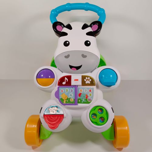 Fisher-Price HBB61 - Lern mit mir - Zebra Lauflernwagen, musikalisches Aktivitäts- und Gehspielzeug mit Lerninhalten, ab 6 Monaten (italienische Ve...