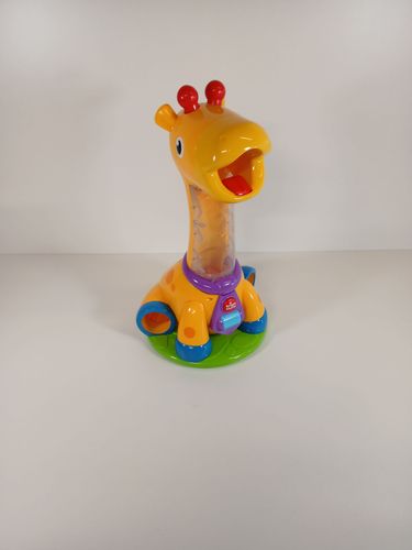 Bright Starts Spin & Giggle Giraffe Ball und Popper Musikalisches Aktivitätsspielzeug, Alter 12 Monate +